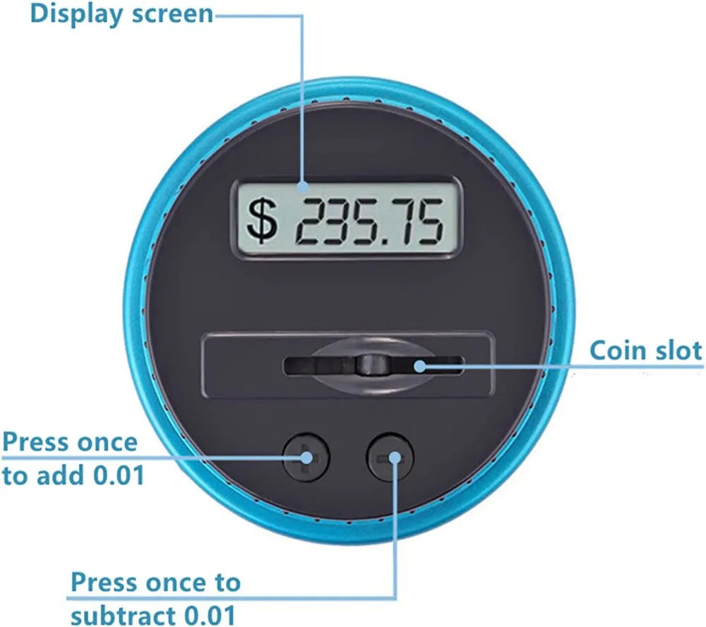Hucha Electrónica con Contador Digital de Monedas LED