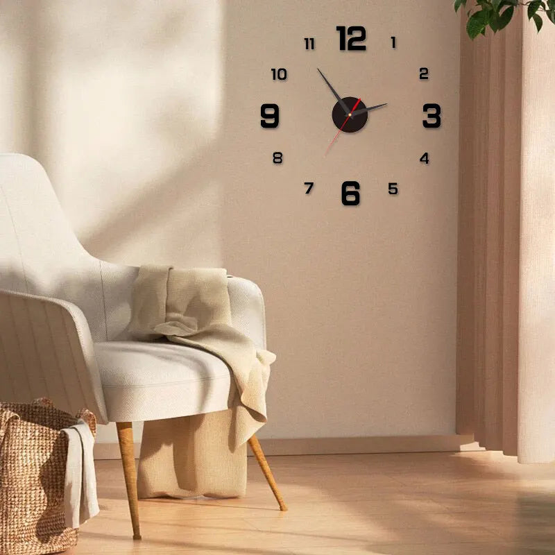 Reloj de Pared 3D DIY Adhesivo y Moderno