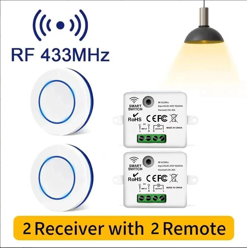 Interruptor de Luz Inalámbrico Inteligente con Mando RF