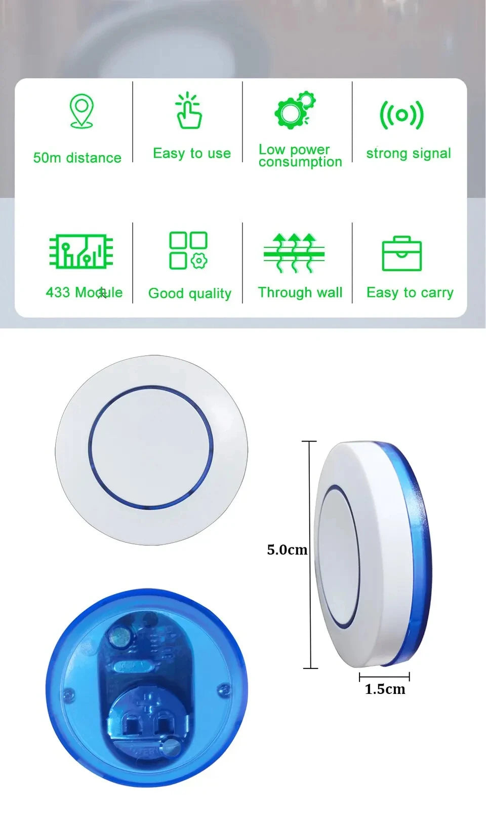 Interruptor de Luz Inalámbrico Inteligente con Mando RF