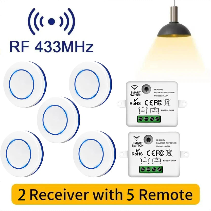 Interruptor de Luz Inalámbrico Inteligente con Mando RF