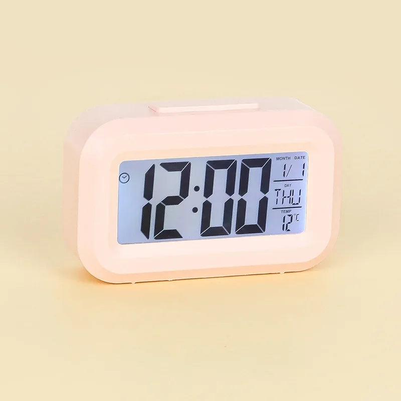 Reloj Despertador Digital LED de Mesa a Pilas