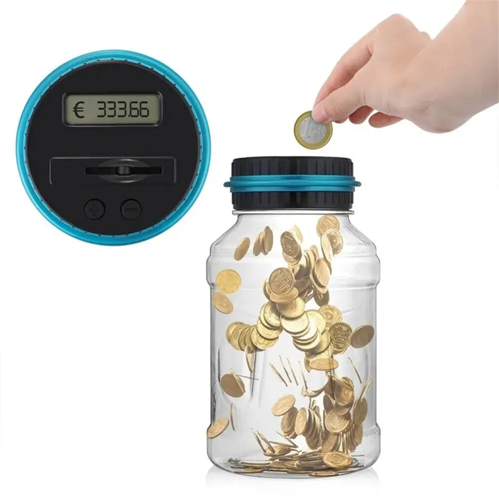 Hucha Electrónica con Contador Digital de Monedas LED