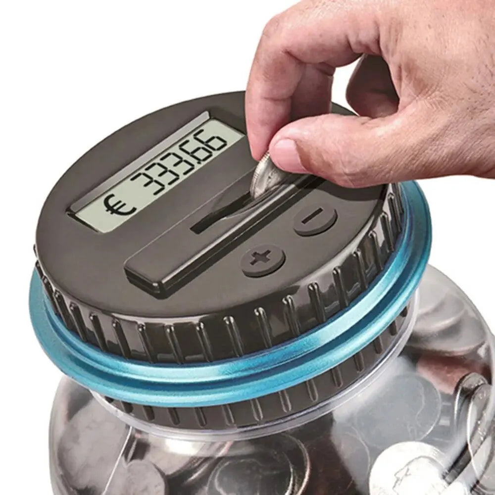 Hucha Electrónica con Contador Digital de Monedas LED