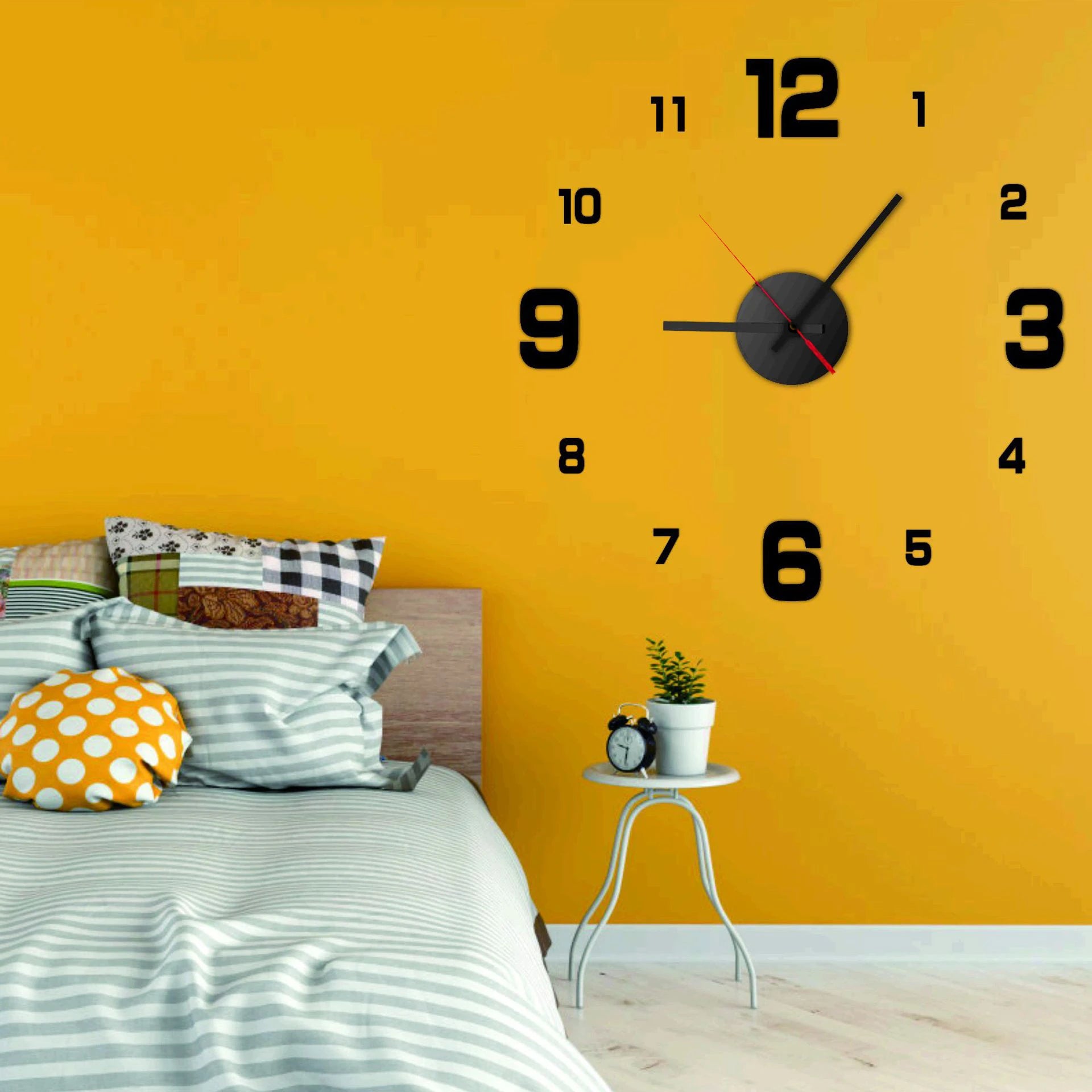Reloj de Pared 3D DIY Adhesivo y Moderno