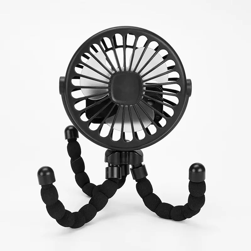 Ventilador Portátil Recargable con Trípode para Cochecito de Bebé