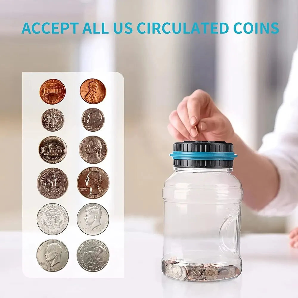 Hucha Electrónica con Contador Digital de Monedas LED