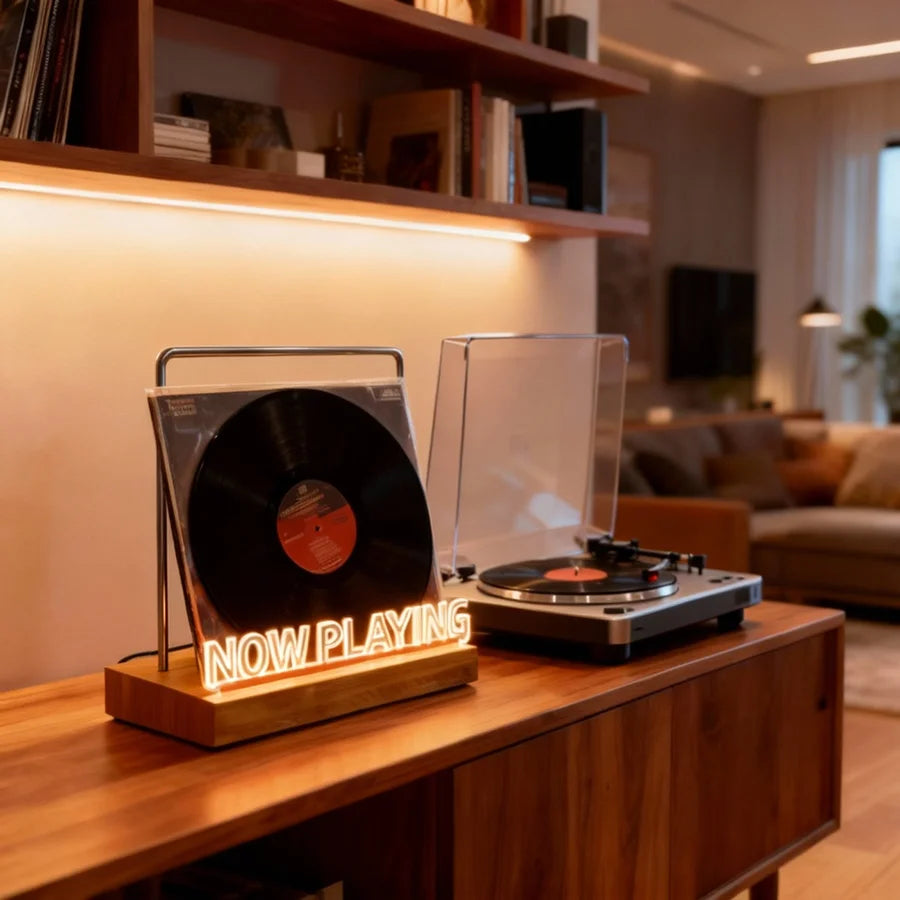 Soporte Luminoso para Discos de Vinilo con Luz LED