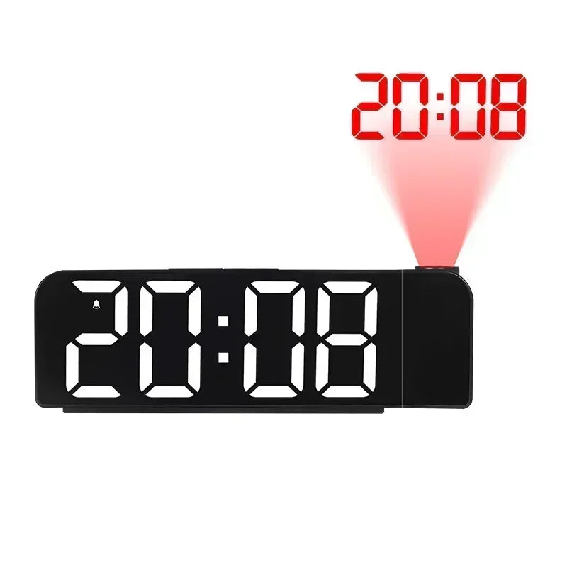 Reloj Despertador Digital LED con Proyector de Hora - Temperatura y Espejo