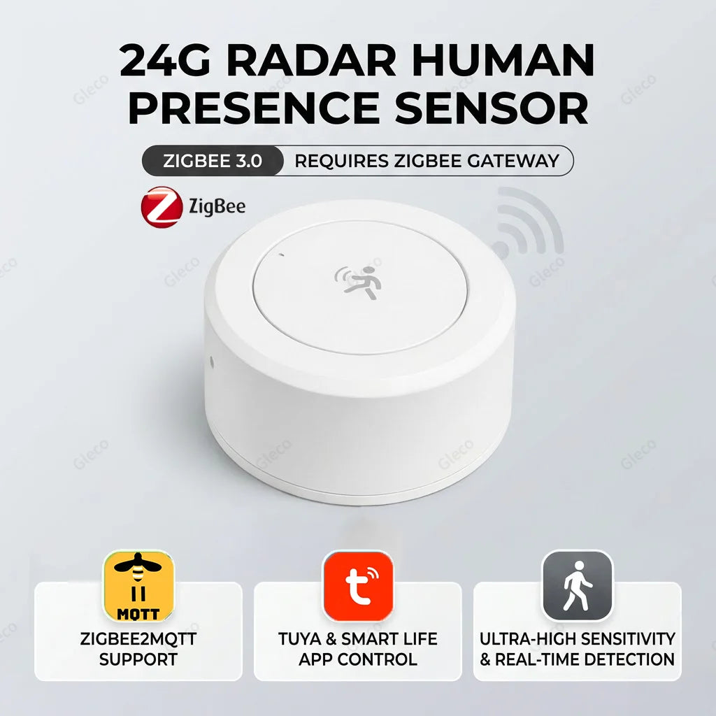 Sensor de Presencia Humana Inteligente Radar 24G Zigbee