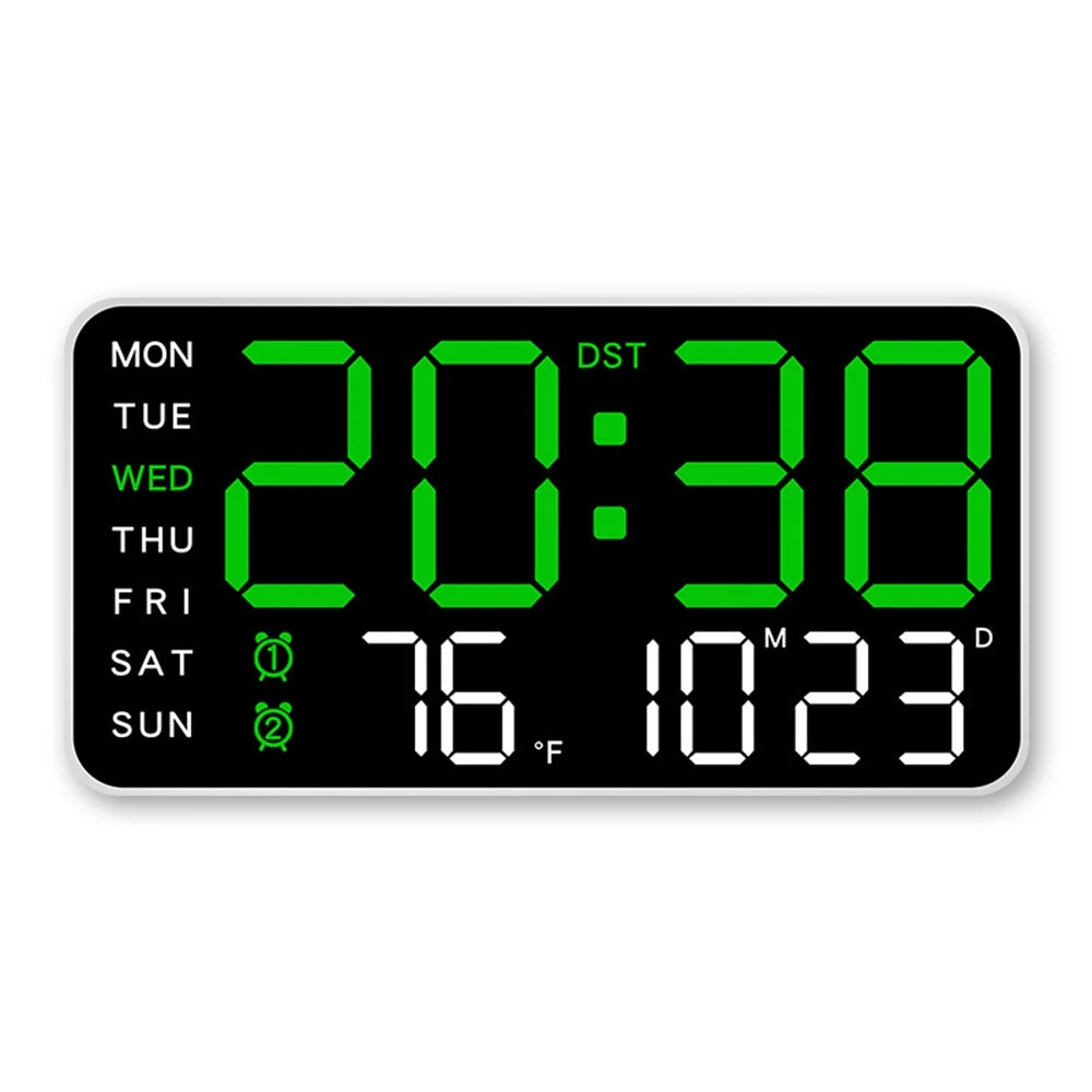 Reloj Digital de Pared LED con Temperatura y Fecha
