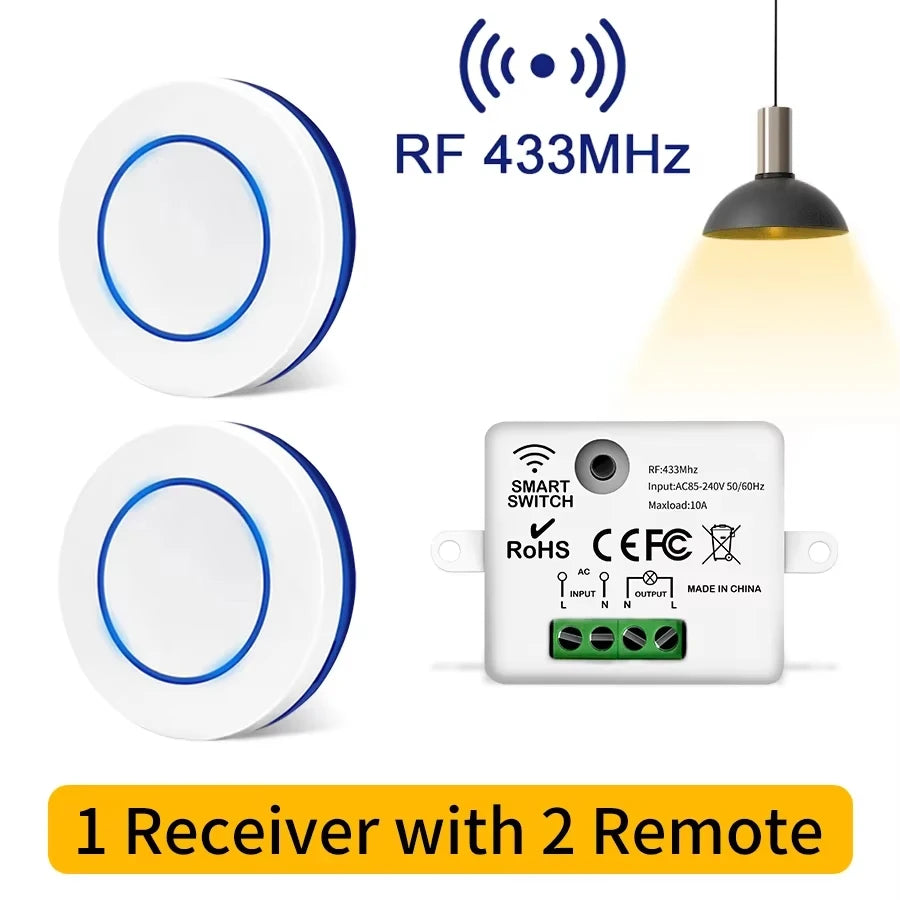 Interruptor de Luz Inalámbrico Inteligente con Mando RF