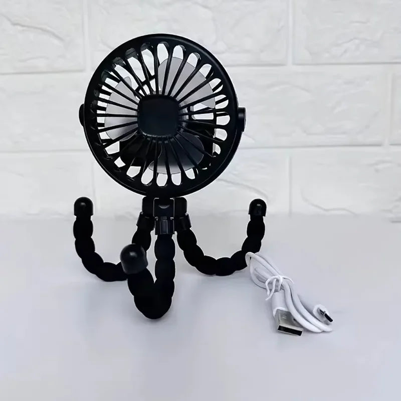 Ventilador Portátil Recargable con Trípode para Cochecito de Bebé