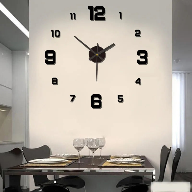 Reloj de Pared 3D DIY Adhesivo y Moderno