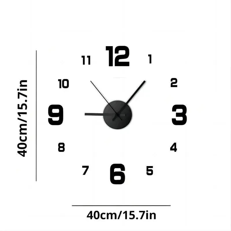Reloj de Pared 3D DIY Adhesivo y Moderno