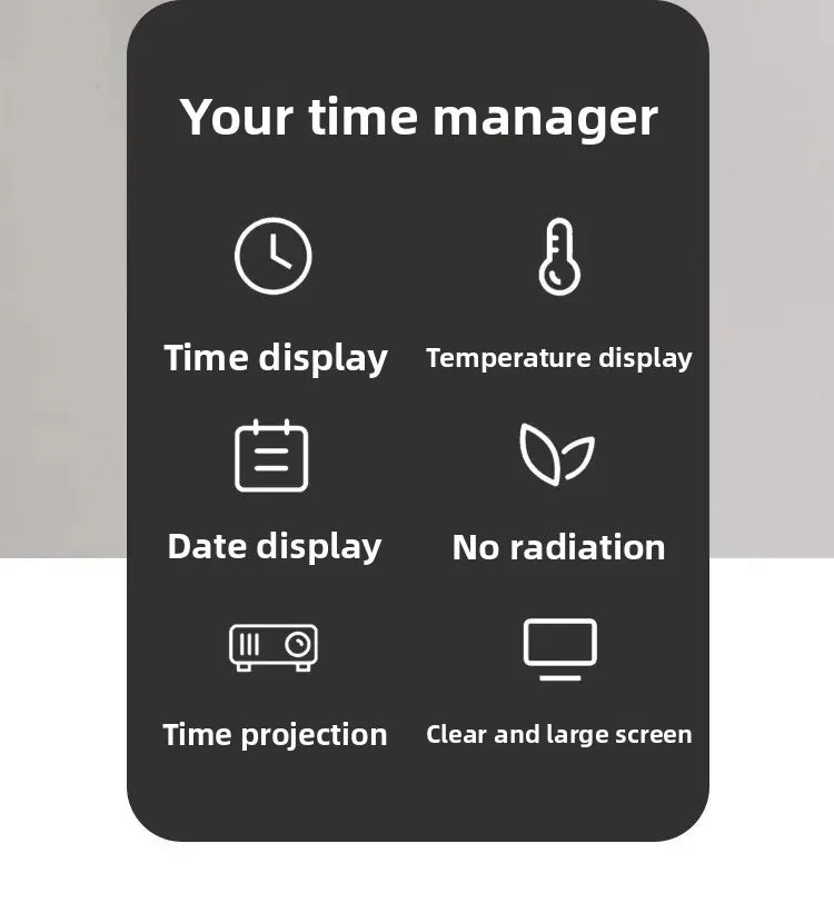 Reloj Despertador Digital LED con Proyector de Hora - Temperatura y Espejo