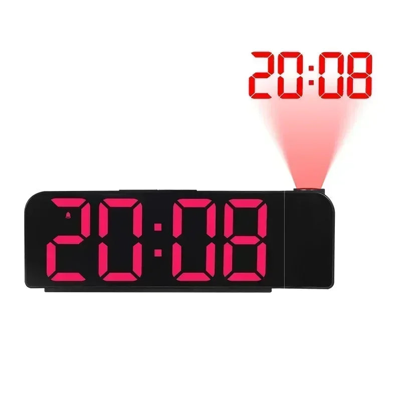 Reloj Despertador Digital LED con Proyector de Hora - Temperatura y Espejo