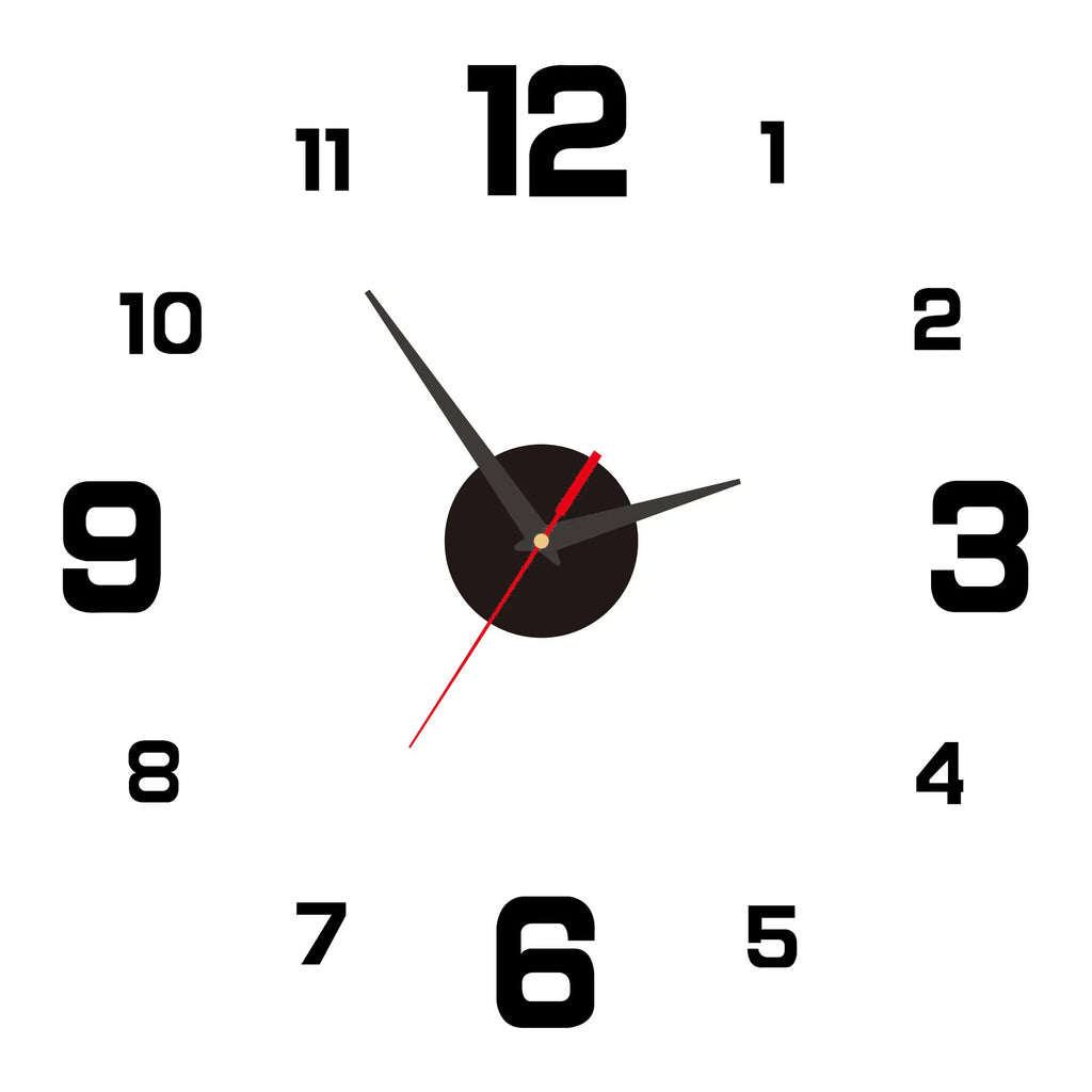 Reloj de Pared 3D DIY Adhesivo y Moderno