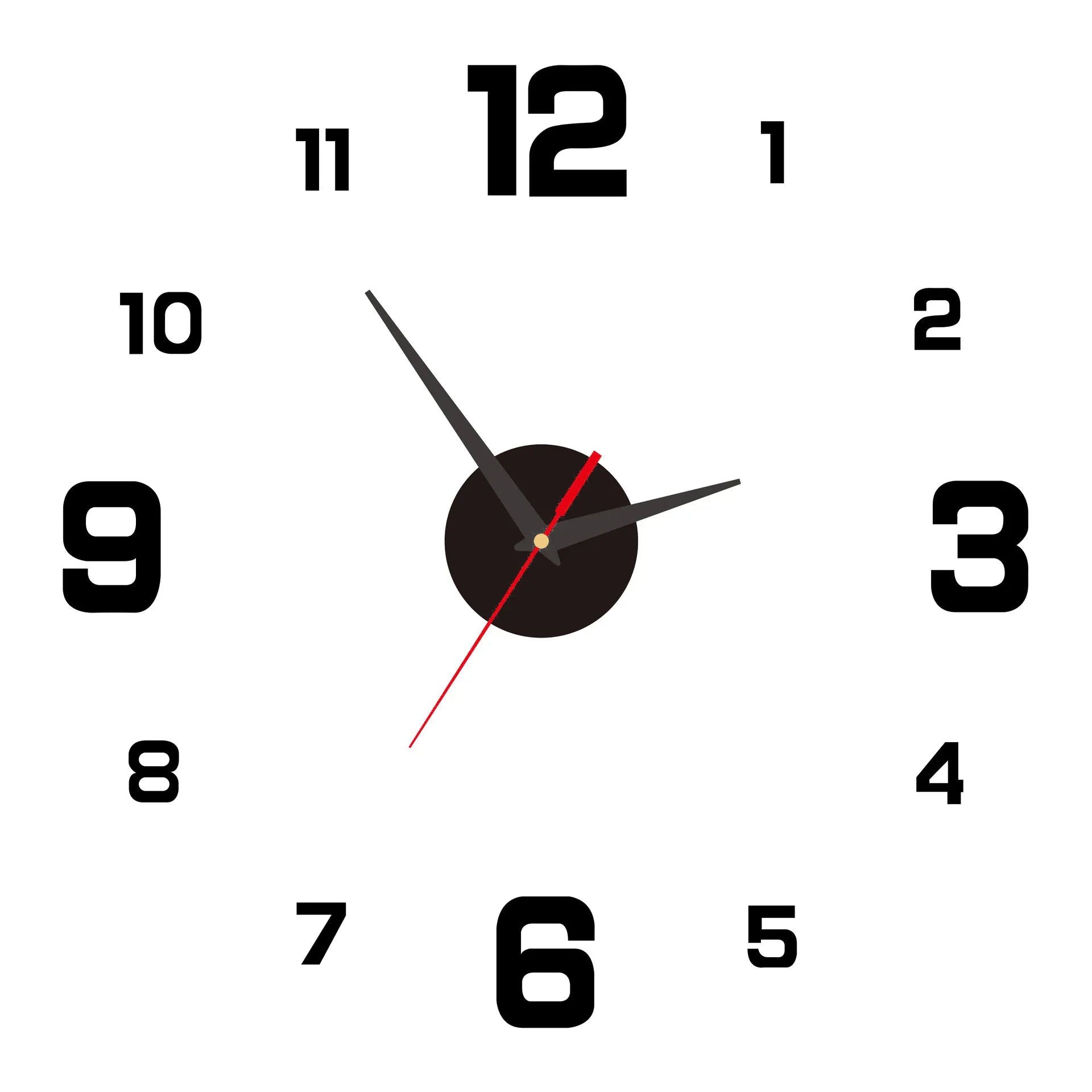 Reloj de Pared 3D DIY Adhesivo y Moderno