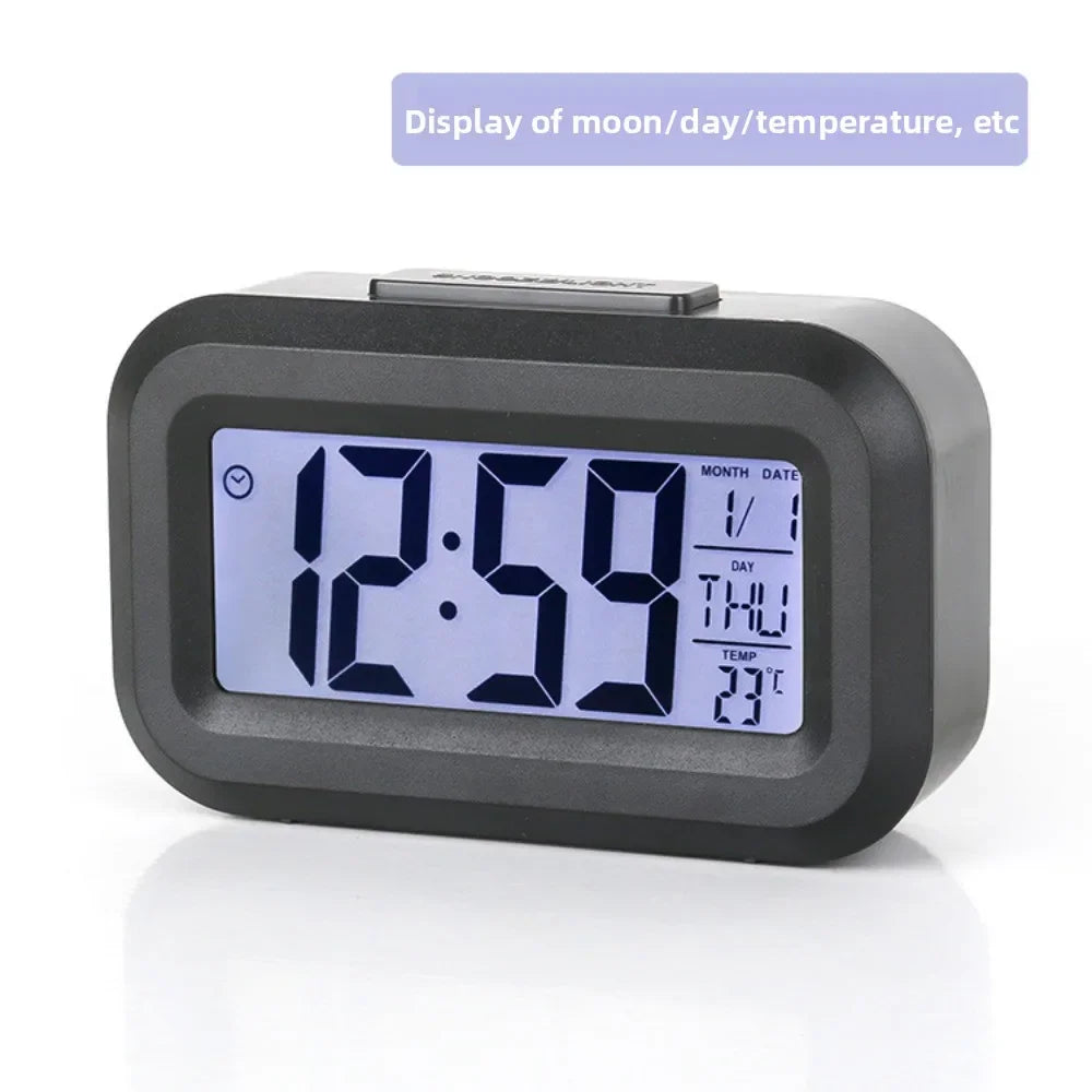 Reloj Despertador Digital LED de Mesa a Pilas