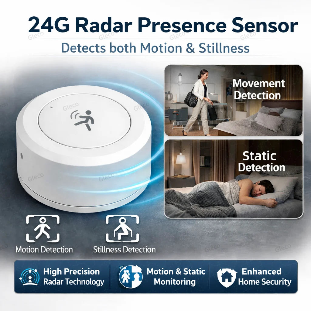 Sensor de Presencia Humana Inteligente Radar 24G Zigbee
