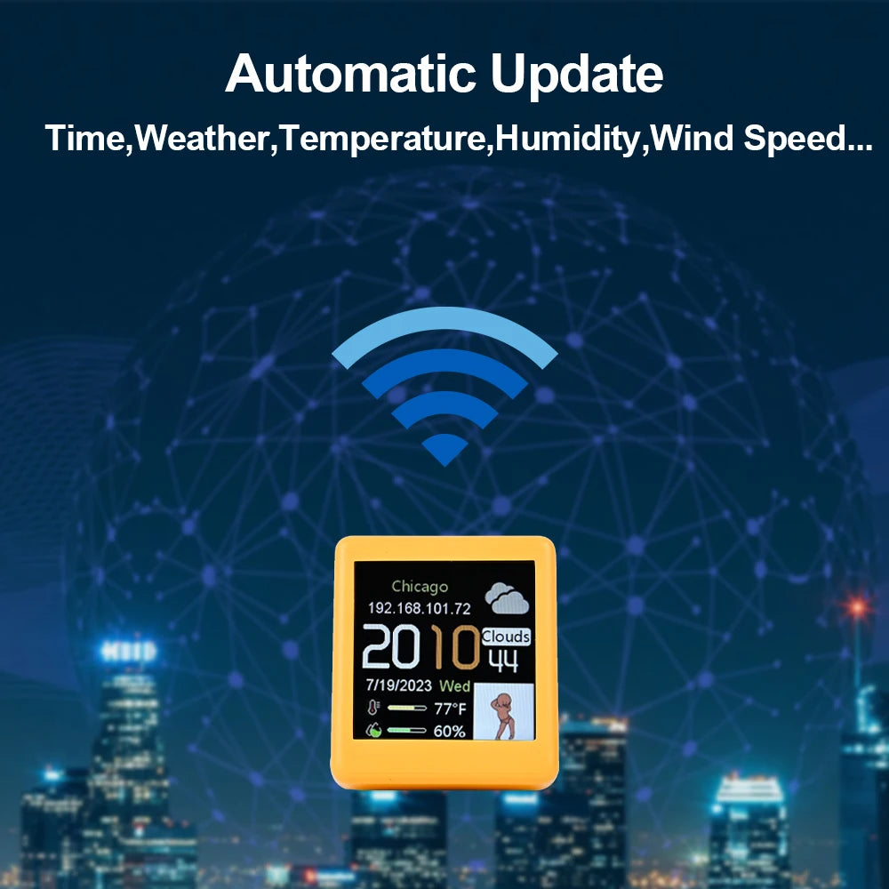 Estación Meteorológica Inteligente WiFi con Pantalla Animada