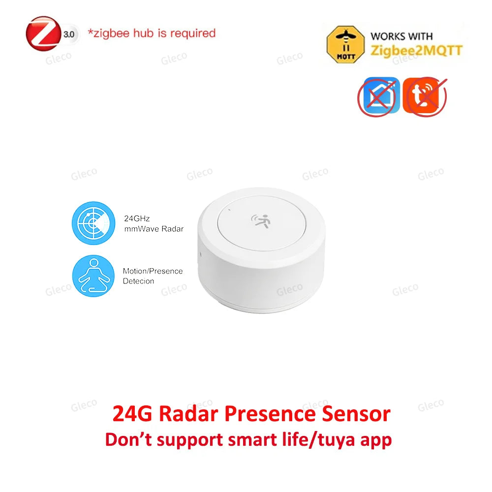 Sensor de Presencia Humana Inteligente Radar 24G Zigbee