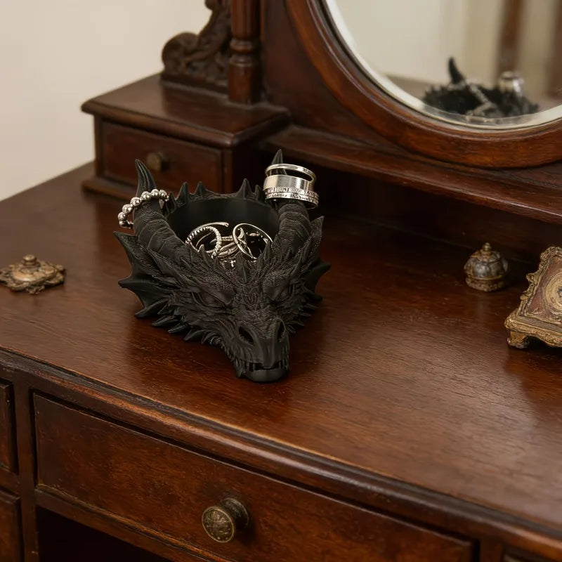 Organizador de Joyas y Decoración Cabeza de Dragón Gótico