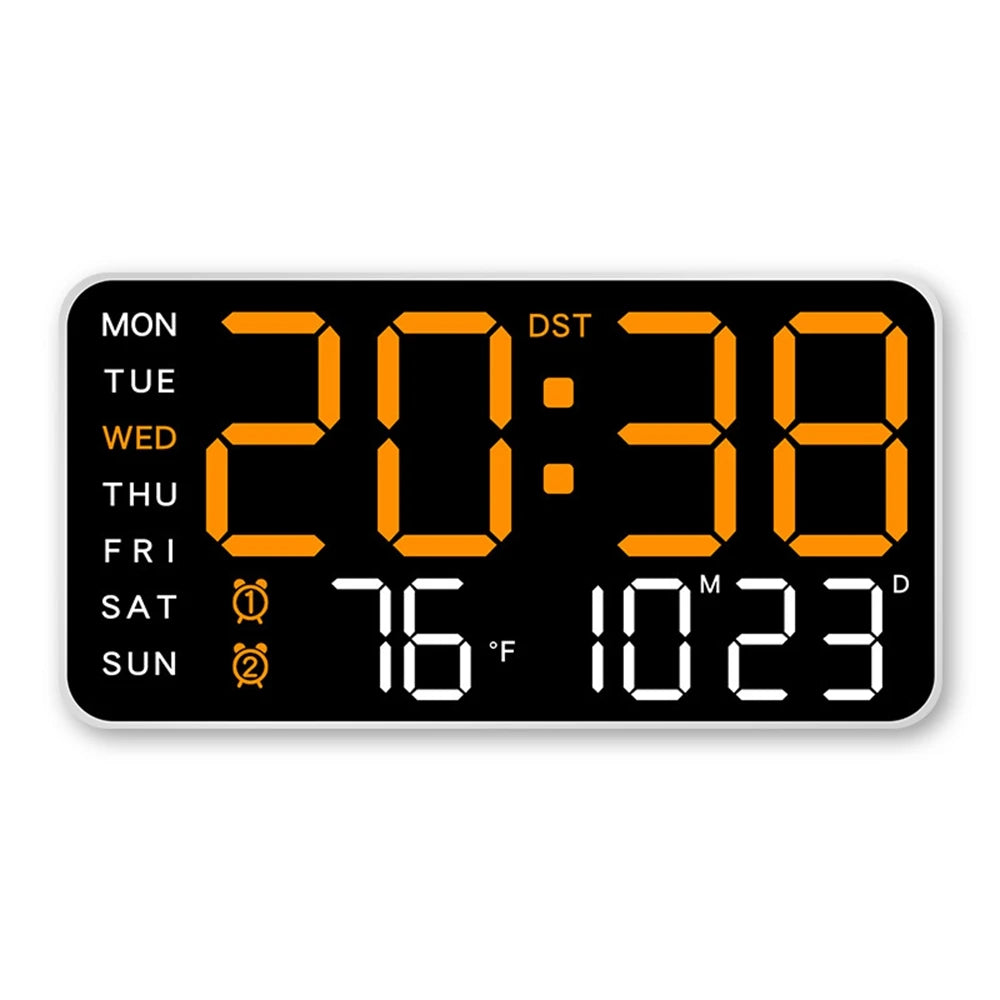 Reloj Digital de Pared LED con Temperatura y Fecha