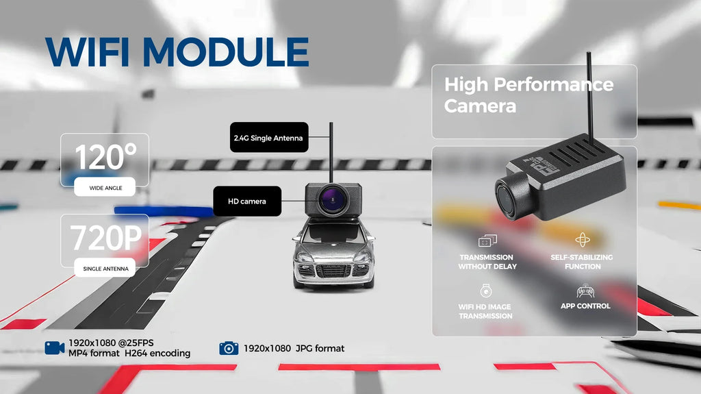 Mini Coche Teledirigido WLtoys 1:64 - Cámara FPV HD y Control por App
