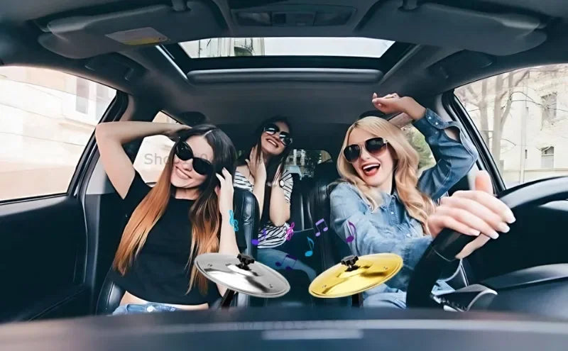 Mini Batería Musical para Rejilla de Coche - Decoración Móvil y Divertida