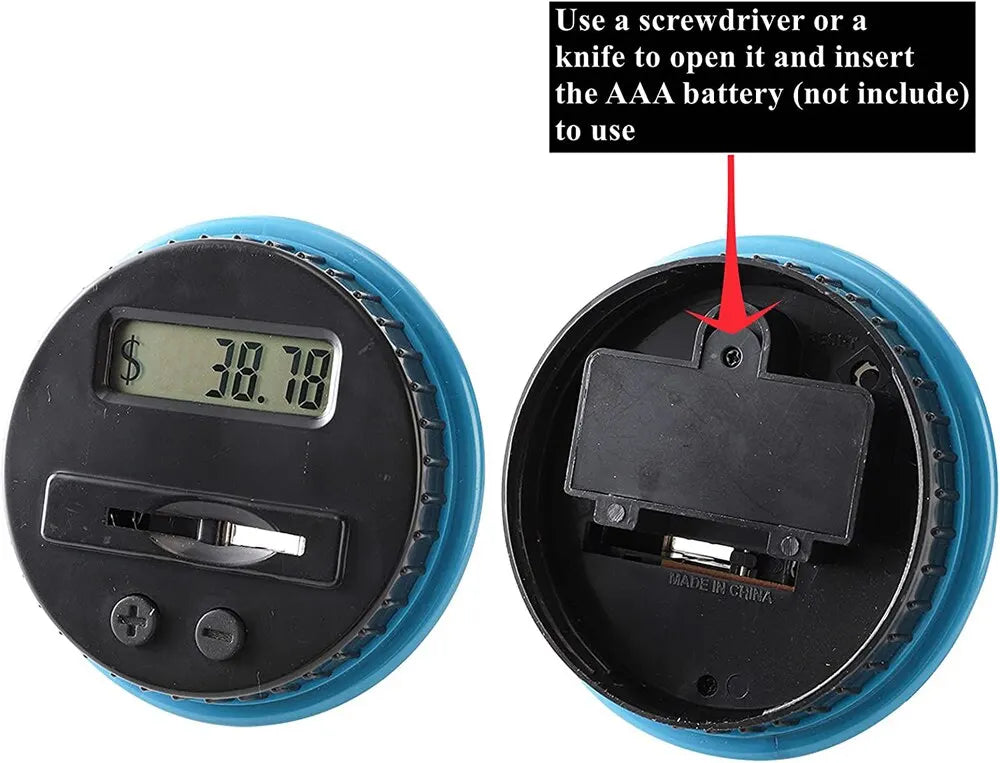 Hucha Electrónica con Contador Digital de Monedas LED