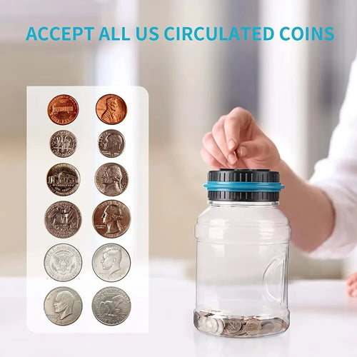 Hucha Electrónica con Contador Digital de Monedas LED