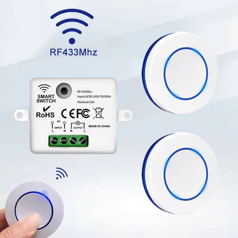 Interruptor de Luz Inalámbrico Inteligente con Mando RF