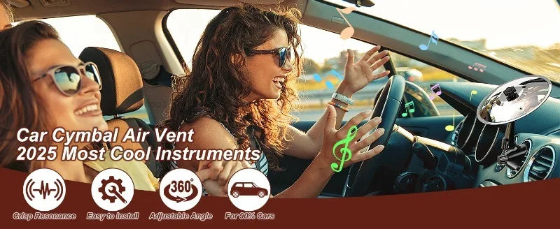 Mini Batería Musical para Rejilla de Coche - Decoración Móvil y Divertida