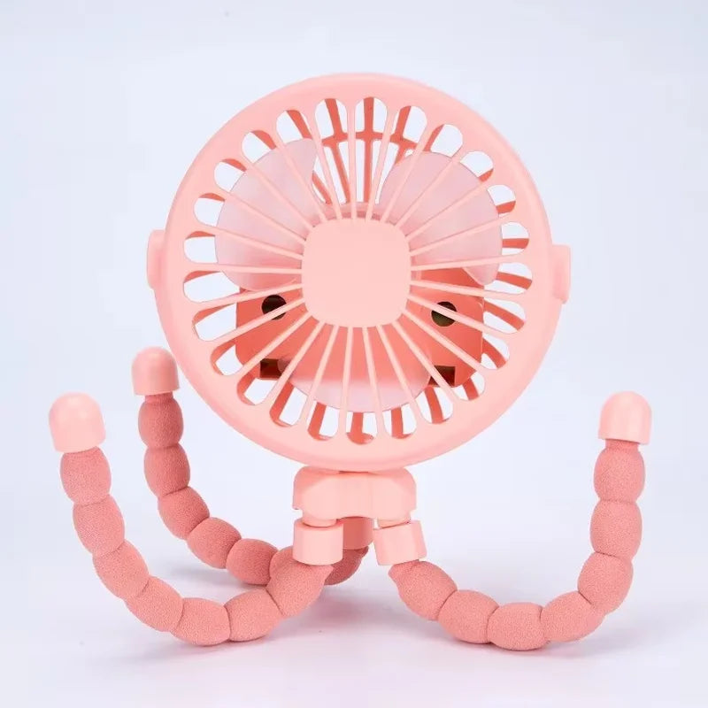 Ventilador Portátil Recargable con Trípode para Cochecito de Bebé
