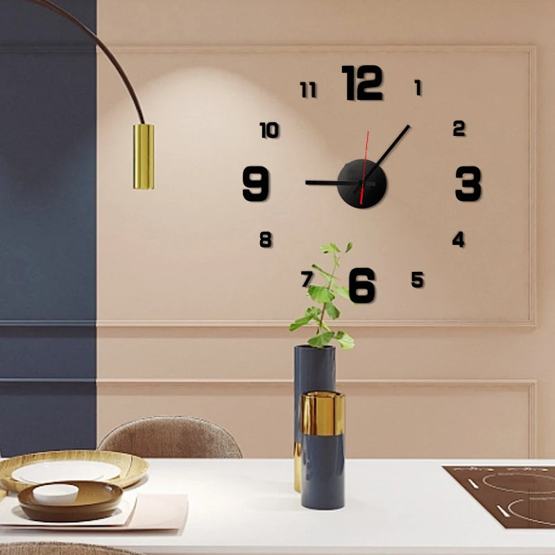 Reloj de Pared 3D DIY Adhesivo y Moderno