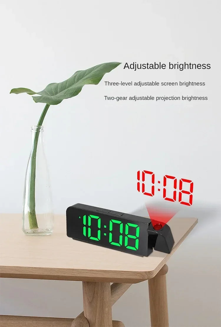 Reloj Despertador Digital LED con Proyector de Hora - Temperatura y Espejo