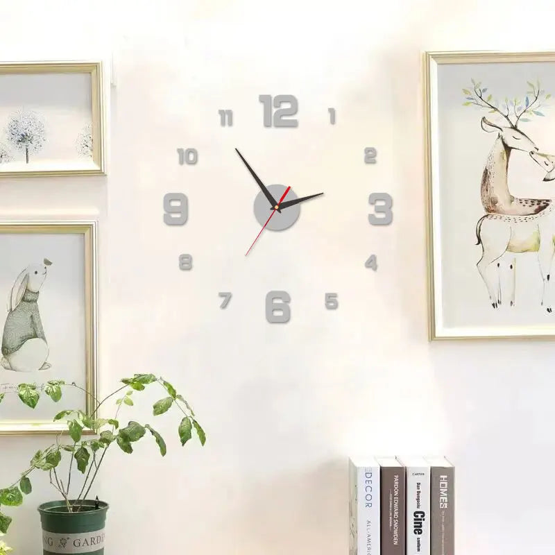 Reloj de Pared 3D DIY Adhesivo y Moderno