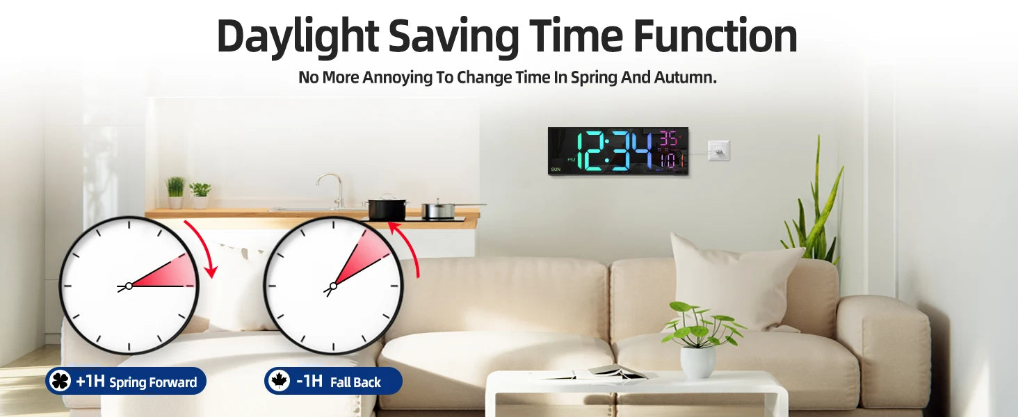 Reloj Digital de Pared LED Gigante 16.2" con Mando