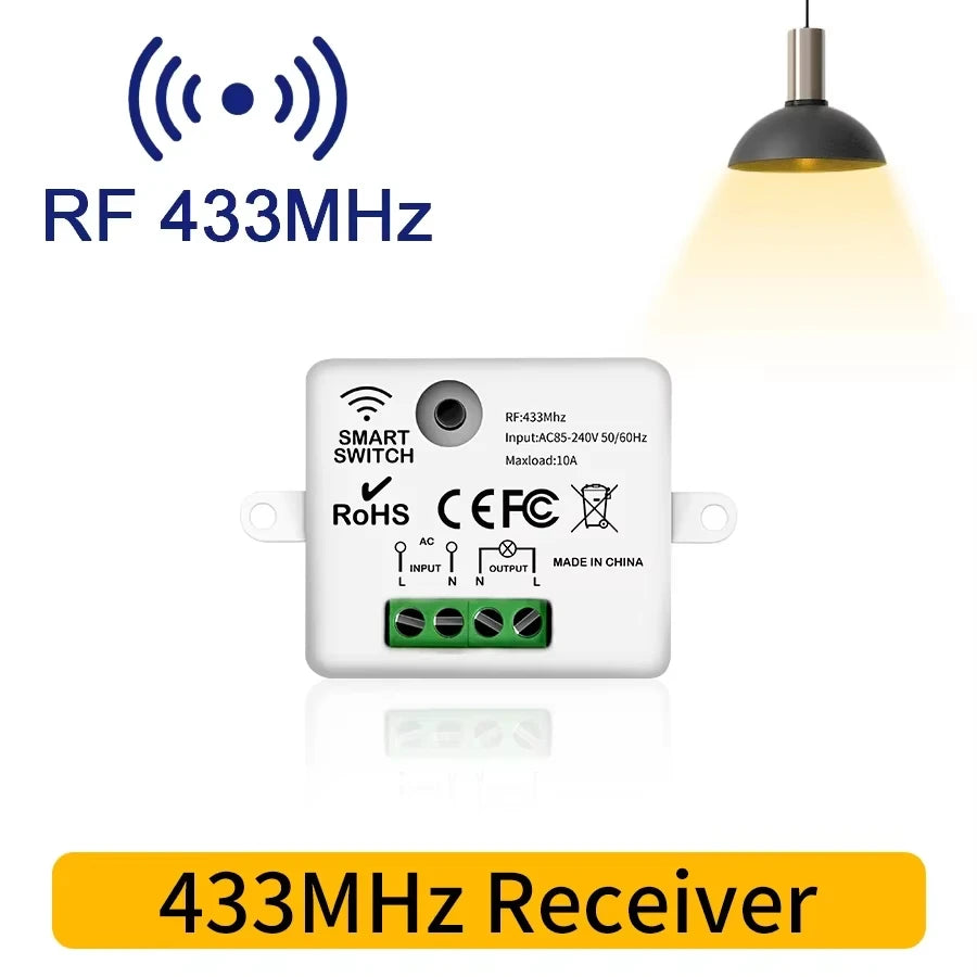 Interruptor de Luz Inalámbrico Inteligente con Mando RF